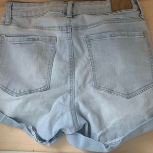Light washed distressed shorts